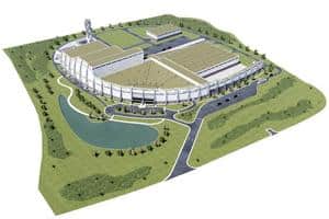 An artist's impression of the Airdrie North facility that Covanta Energy plans to build at Drumshangie, east of Glasgow