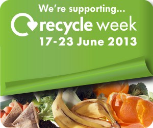 A promotional logo for Recycle Week 2013