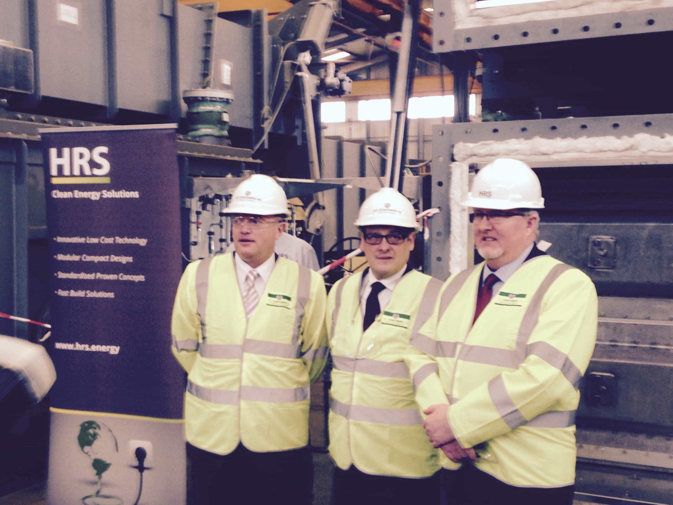 (L-R) Neil Burton, HRS Energy director; Karl Turner MP and; Mark Wickham, HRS Energy MD