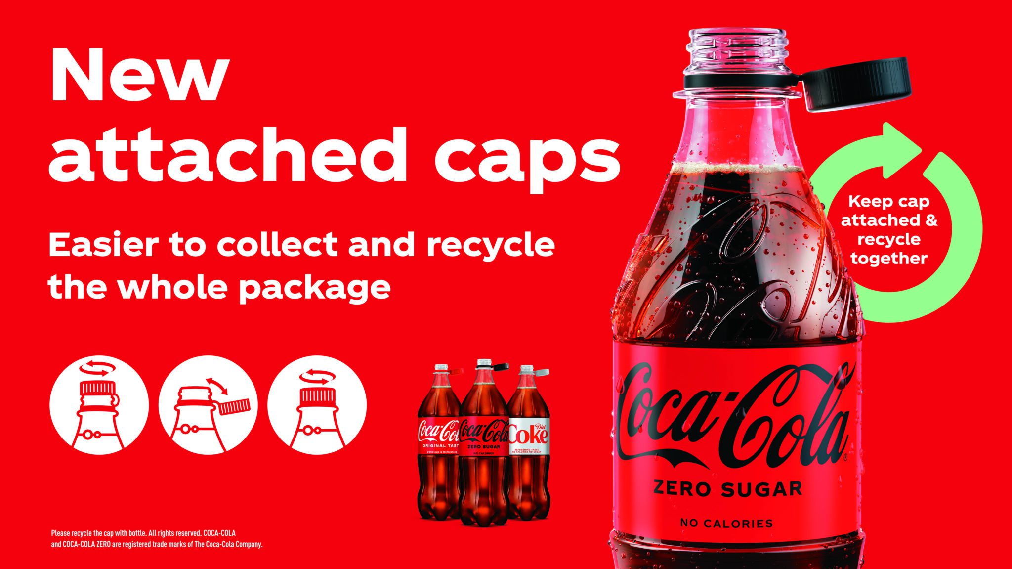 CocaCola will attach caps to bottles to boost recycling